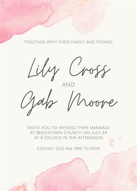 canva wedding invitation|Watercolor Artistic Romantic Wedding Invitation Poster .
